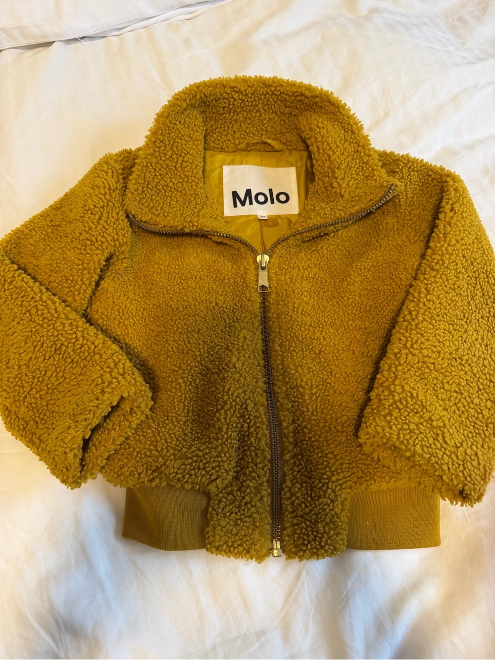 Molo Mustard Sherpa Zip-Up Jacket